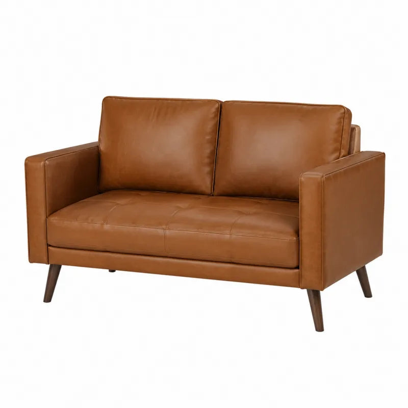 Sofa dwuosobowa z br?zowej ekosk¨®ry 140
