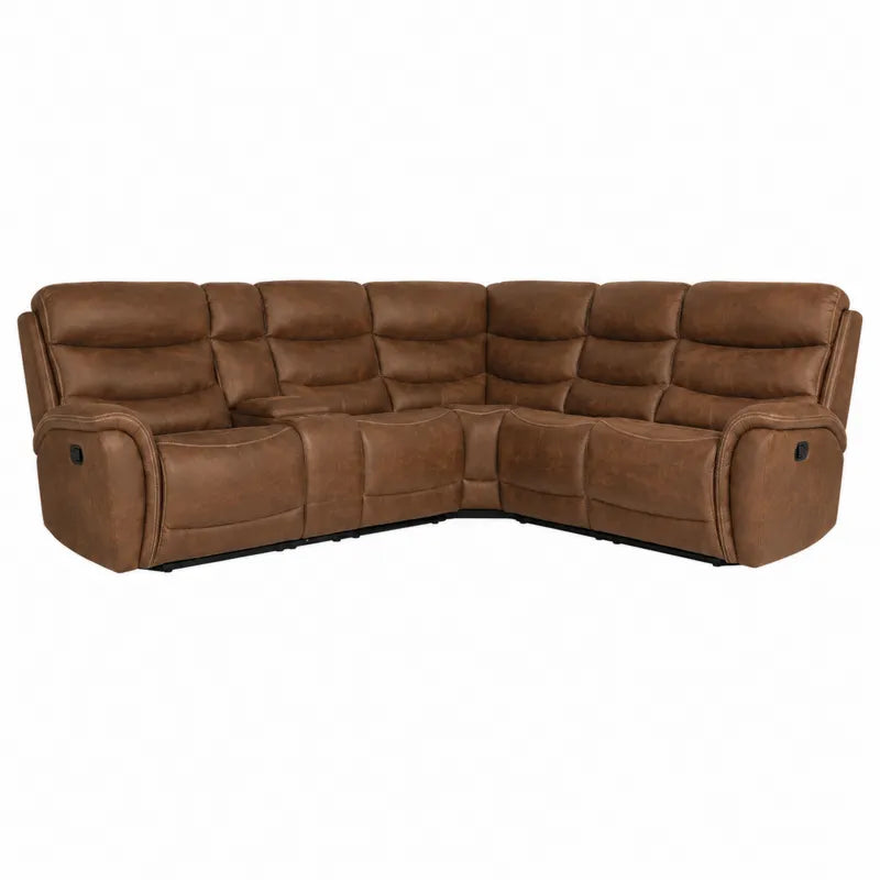 Naro?na sofa tapicerowana z funkcj? relaksu br?zowa