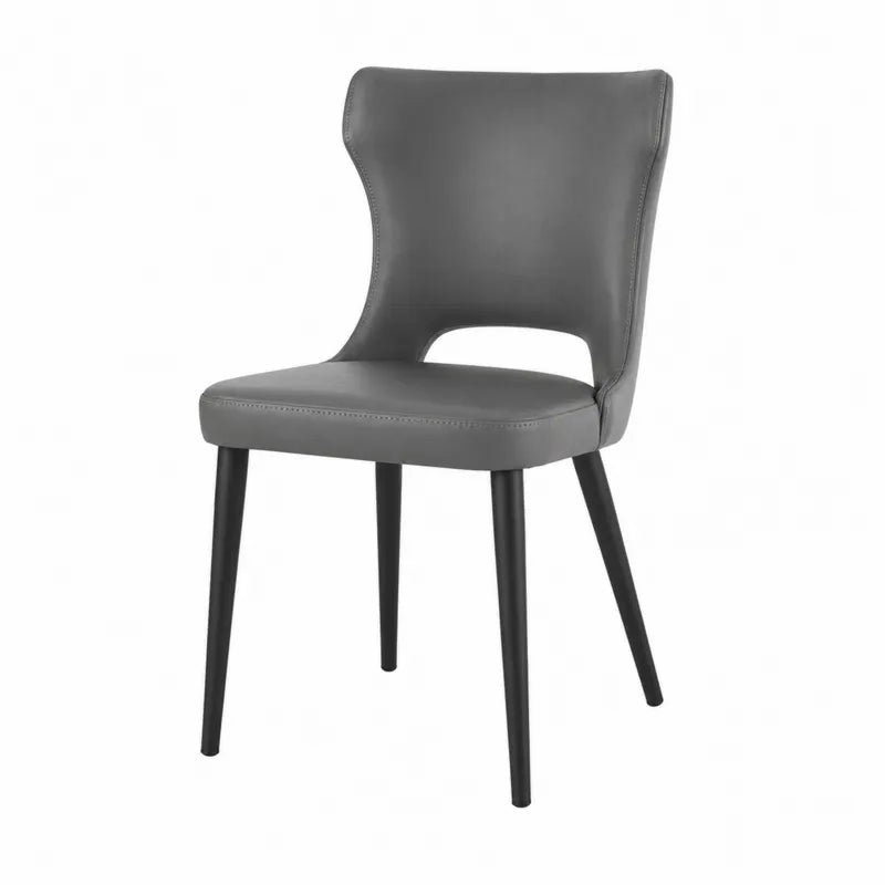 Krzes?o z szarej sk¨®ry PU z metalowymi