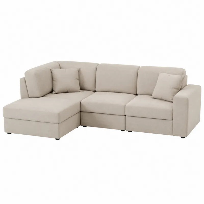 Modu?owa sofa naro?na L 5-osobowa be?owa