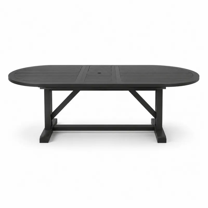 St¨®? ogrodowy aluminiowy czarny 180x90 cm