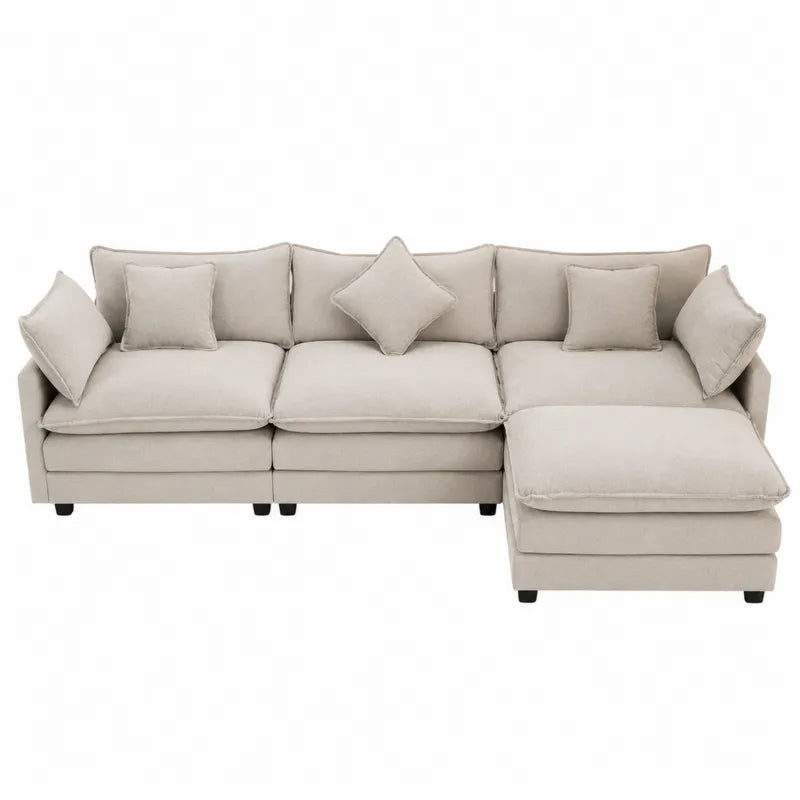 Naro?na sofa modu?owa be?owa, tkanina