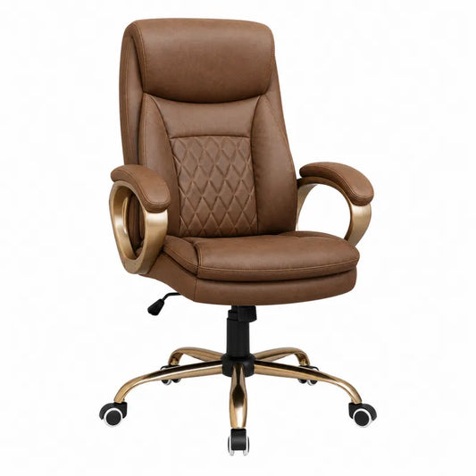 Krzes?o biurowe z ekosk¨®ry, metaliczne n¨®?ki,