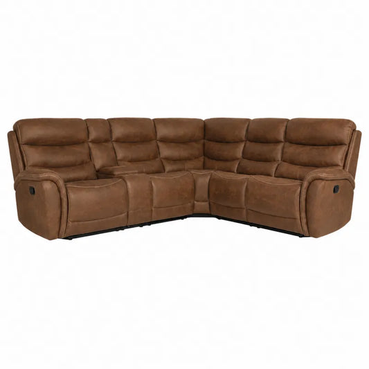 Naro?na sofa tapicerowana z funkcj? relaksu br?zowa