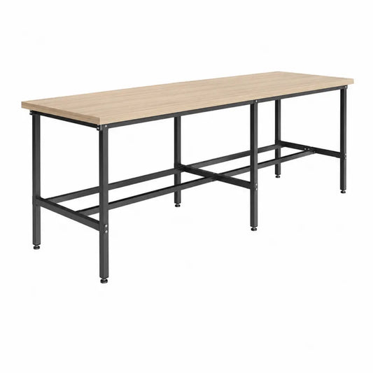 St¨®? prostok?tny 200 cm czarny stalowy z blatem