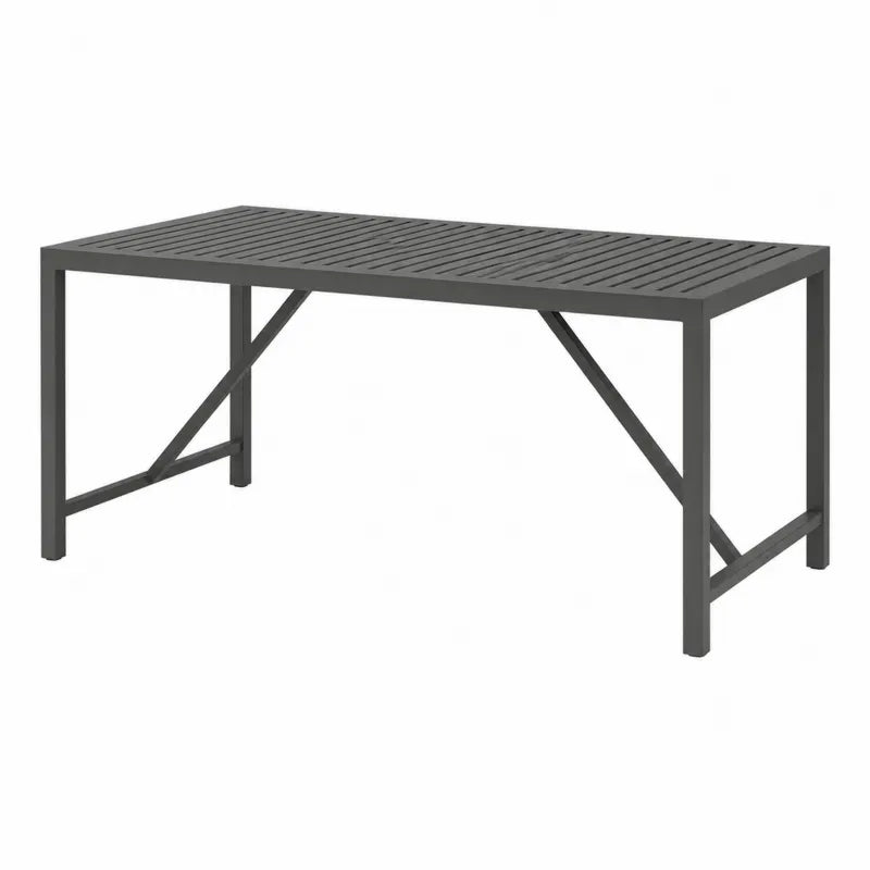St¨®? ogrodowy prostok?tny metalowy ciemnoszary 180x80x75