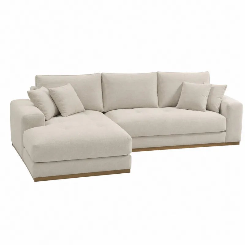 Sofa naro?na tkanina len kremowy 300x100x85