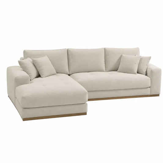 Sofa naro?na tkanina len kremowy 300x100x85
