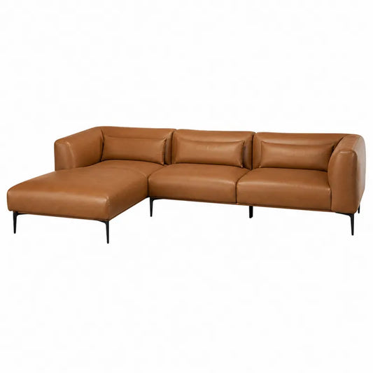Sk¨®rzana naro?na sofa modu?owa z PU, br?zowa, 250