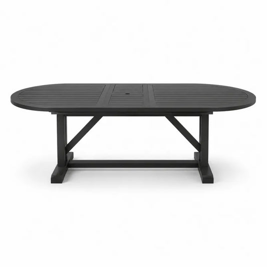 St¨®? ogrodowy aluminiowy czarny 180x90 cm