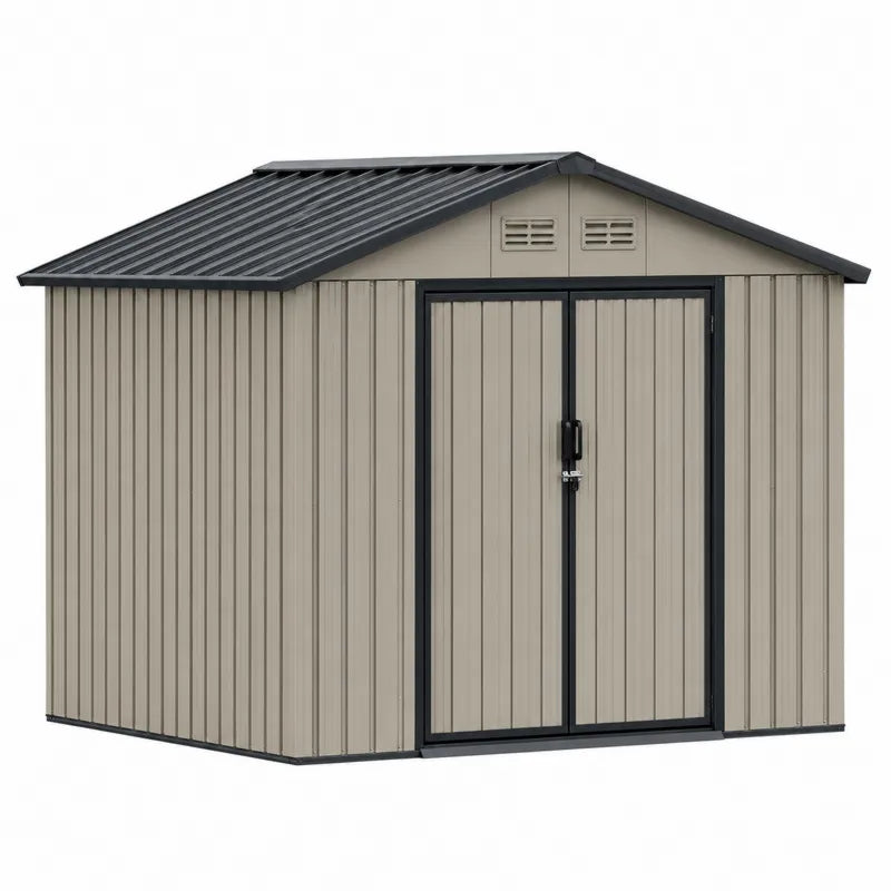Metalowa szopa ogrodowa ze stali ocynkowanej taupe 176x214x191