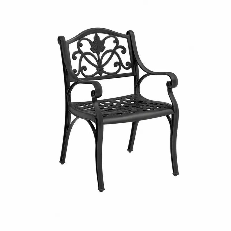 Krzes?o ogrodowe z odlewu aluminiowego czarne 63x58x90