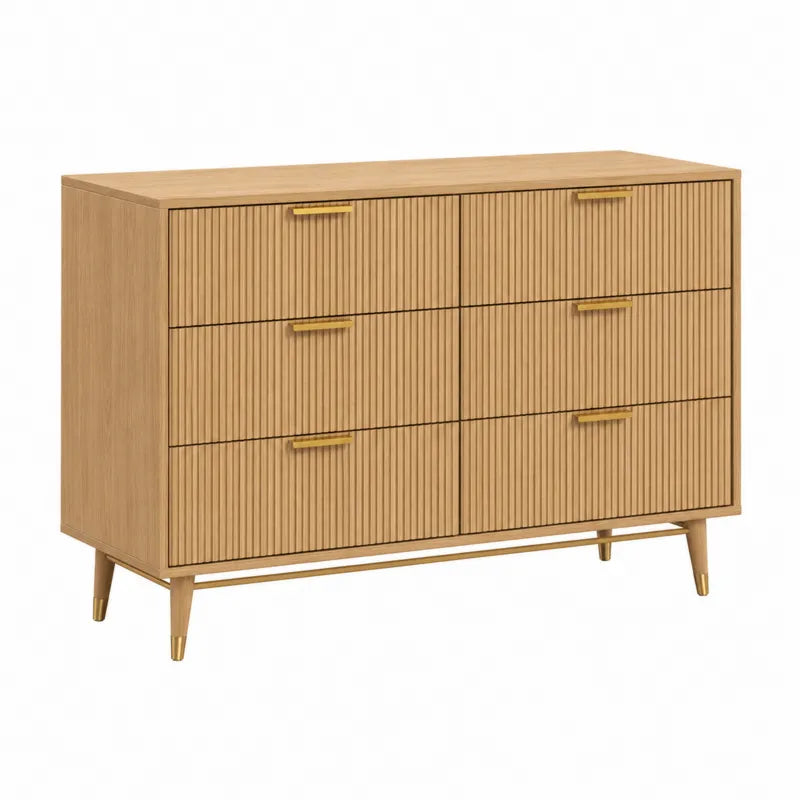 Komoda z 6 szufladami drewno d?bowe 120x75x40